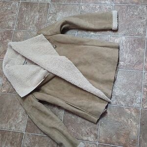 Ecote Tan and Cream Shearling Jacket